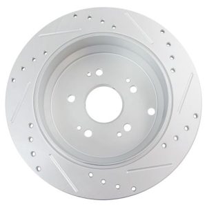 Honda CR-V Acura RDX Rear Semi-Metallic Premium G-Coated Brake Pad & Rotor Kit with Performance Calipers TRQ Performance BKA35767