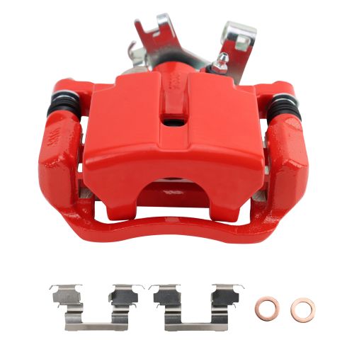 Chevrolet Pontiac Saturn Rear Semi-Metallic Premium G-Coated Brake Pad & Rotor Kit with Performance Calipers TRQ Performance BKA35770 - Image 5