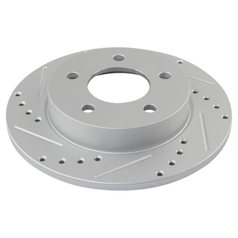 2009-13 Mazda 3 i Rear Semi-Metallic Premium G-Coated Performance Brake Pad & Rotor Kit with Calipers TRQ Performance BKA35772 - Image 2