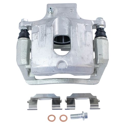 Rear Semi-Metallic Premium G-Coated Brake Pad & Rotor Kit with Calipers TRQ Performance BKA35808