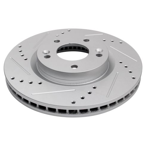 2007-09 Hyundai Santa Fe Front Semi-Metallic Premium G-Coated Performance Brake Pad & Rotor Kit with Calipers TRQ Performance BKA35834