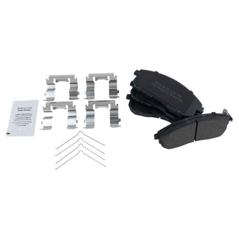 Nissan Maxima Infiniti I30 Front Driver & Passenger Side Semi-Metallic Premium G-Coated Brake Pad & Rotor Kit with Calipers TRQ Performance BKA35838
