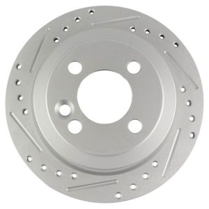 Mini Cooper Rear Semi-Metallic Premium G-Coated Brake Pad & Rotor Kit with Performance Calipers TRQ Performance BKA35843