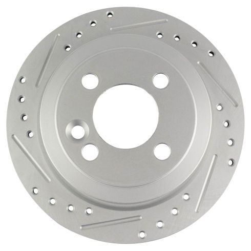 Mini Cooper Rear Semi-Metallic Premium G-Coated Brake Pad & Rotor Kit with Performance Calipers TRQ Performance BKA35843