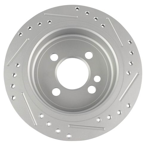 Mini Cooper Rear Semi-Metallic Premium G-Coated Brake Pad & Rotor Kit with Performance Calipers TRQ Performance BKA35843