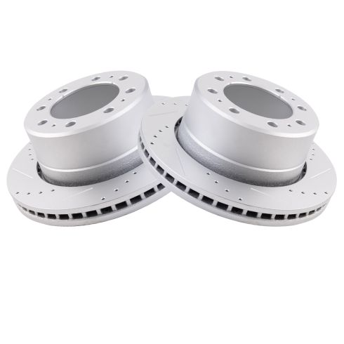 Dodge Ram 2500 3500 Ram 2500 3500 Rear Driver & Passenger Side 2 Piece Premium G-Coated Brake Rotor Set TRQ Performance BRA71297