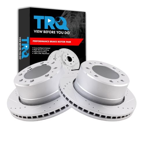 Dodge Ram 2500 3500 Ram 2500 3500 Rear Driver & Passenger Side 2 Piece Premium G-Coated Brake Rotor Set TRQ Performance BRA71297