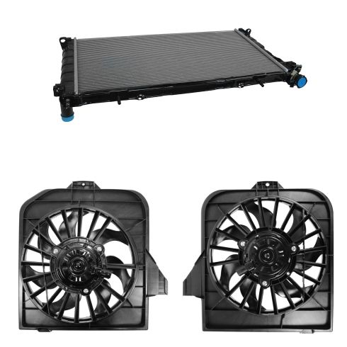 Dodge Chrysler 3 Piece Radiator & Fan Kit TRQ RFA80174