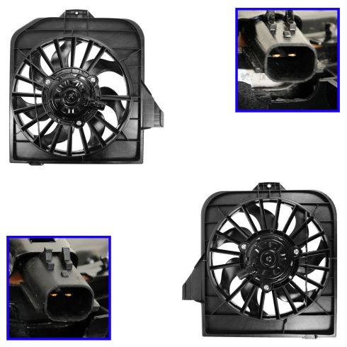 Dodge Chrysler 3 Piece Radiator & Fan Kit TRQ RFA80174
