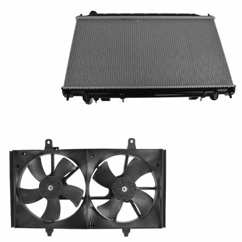 Nissan Altima Maxima 2 Piece Radiator & Fan Kit TRQ RFA80087