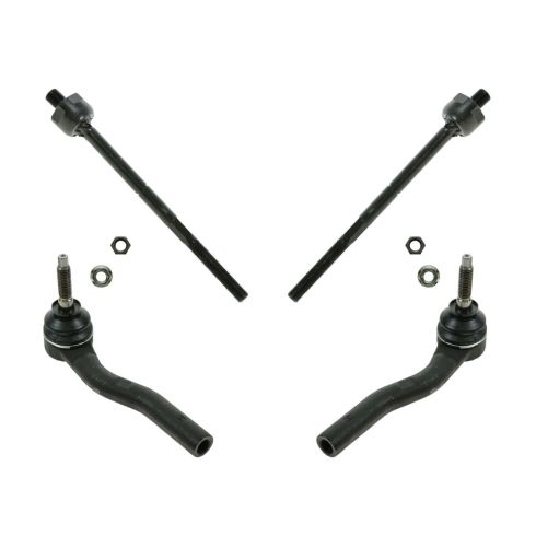 2003-07 Cadillac CTS Front Inner & Outer 4 Piece Tie Rod Set TRQ PSA54883