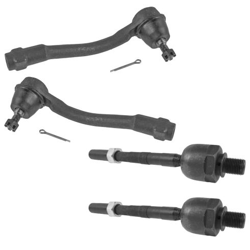 2006-11 Hyundai Accent Front Inner & Outer 4 Piece Tie Rod Set TRQ PSA55251