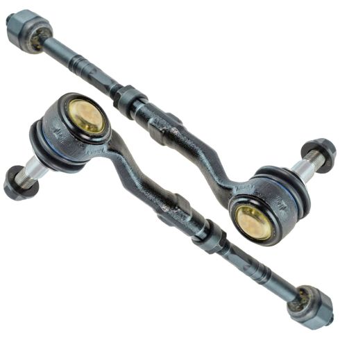 BMW Front Driver & Passenger Side 2 Piece Tie Rod Set TRQ PSA54749