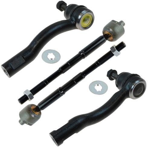 2007-12 Nissan Sentra Front Inner & Outer 4 Piece Tie Rod Set TRQ PSA55415