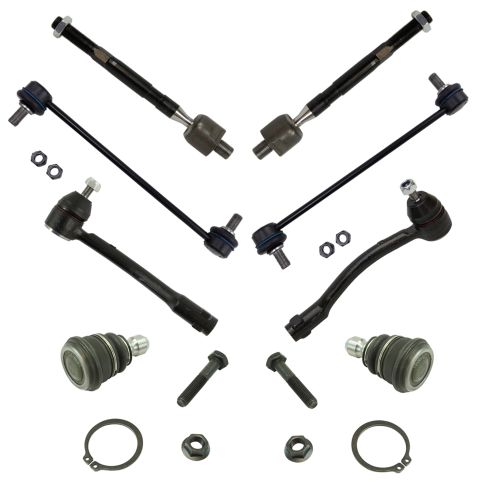 2012-17 Kia Rio Front 8 Piece Steering & Suspension Kit TRQ PSA80514