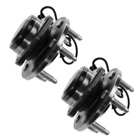 Chevrolet GMC Cadillac Front Driver & Passenger Side 2 Piece Wheel Bearing & Hub Assembly Set TRQ BHA53303
