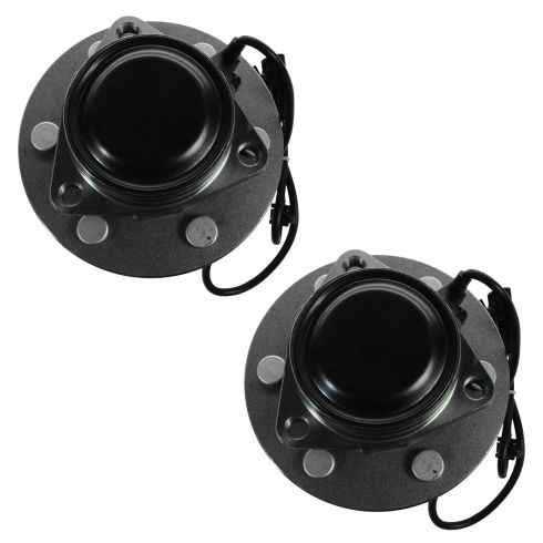 Chevrolet GMC Cadillac Front Driver & Passenger Side 2 Piece Wheel Bearing & Hub Assembly Set TRQ BHA53303