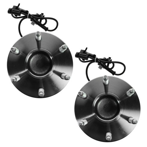 Chevrolet GMC Cadillac Front Driver & Passenger Side 2 Piece Wheel Bearing & Hub Assembly Set TRQ BHA53303