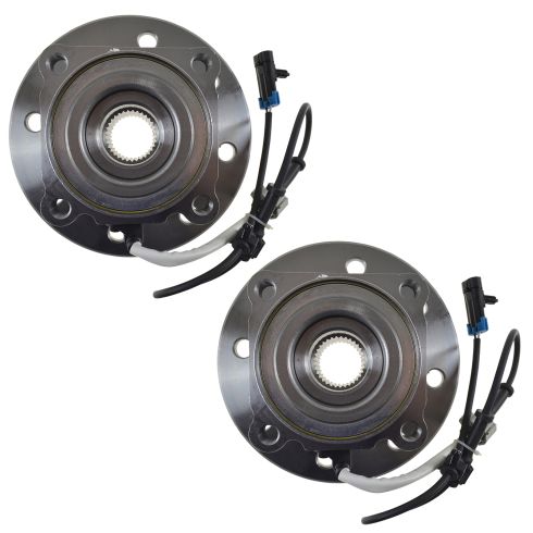 Chevrolet GMC Front Driver & Passenger Side 2 Piece Wheel Bearing & Hub Assembly Set TRQ BHA53338