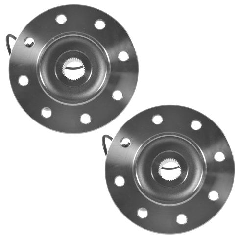 Chevrolet GMC Front Driver & Passenger Side 2 Piece Wheel Bearing & Hub Assembly Set TRQ BHA53338