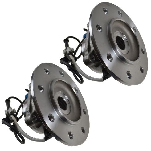 Chevrolet GMC Front Driver & Passenger Side 2 Piece Wheel Bearing & Hub Assembly Set TRQ BHA53338