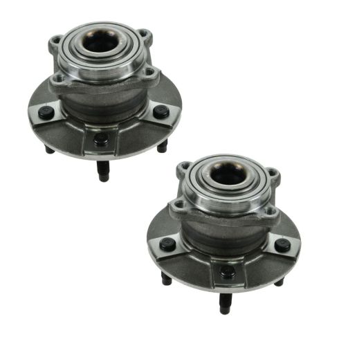 Chevrolet Pontiac Saturn Rear Driver & Passenger Side 2 Piece Wheel Bearing & Hub Assembly Set TRQ BHA53429
