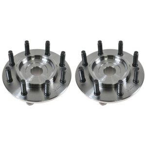 2000-01 Dodge Ram 2500 Truck 4 Wheel Drive Front Driver & Passenger Side with 2 Wheel ABS Brakes 2 Piece Wheel Bearing & Hub Assembly Set TRQ BHA53564