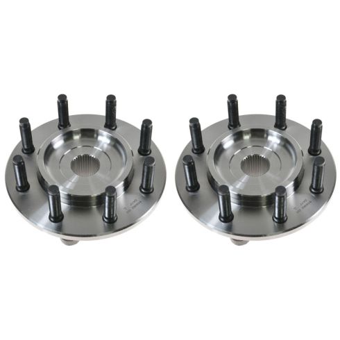 2000-01 Dodge Ram 2500 Truck 4 Wheel Drive Front Driver & Passenger Side with 2 Wheel ABS Brakes 2 Piece Wheel Bearing & Hub Assembly Set TRQ BHA53564
