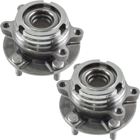 Nissan Murano Quest Front Driver & Passenger Side 2 Piece Wheel Bearing & Hub Assembly Set TRQ BHA53572