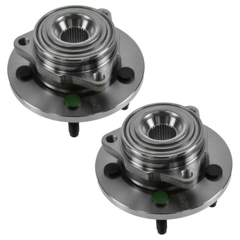 Dodge Dakota Mitsubishi Raider Front Driver & Passenger Side 2 Piece Wheel Bearing & Hub Assembly Set TRQ BHA53642
