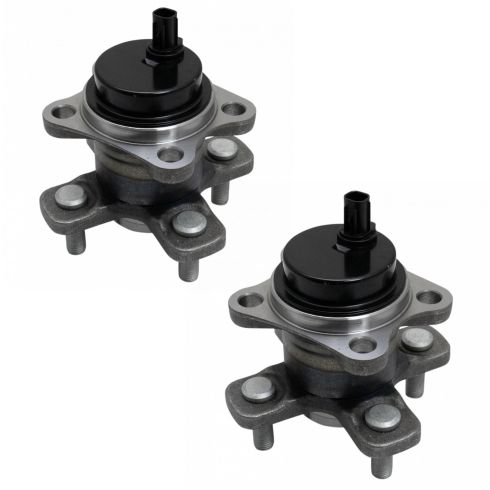 Scion iQ Rear Driver & Passenger Side 2 Piece Wheel Bearing & Hub Assembly Set TRQ BHA52002