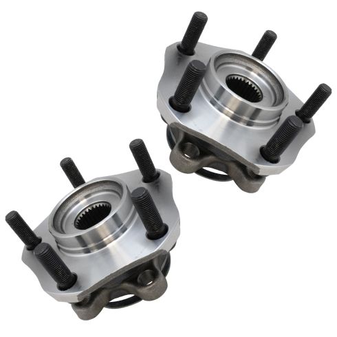 Chevrolet Nissan Front Driver & Passenger Side 2 Piece Wheel Bearing & Hub Assembly Set TRQ BHA65204