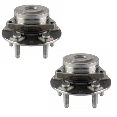 Chevrolet Buick Cadillac Driver & Passenger Side 2 Piece Wheel Bearing & Hub Assembly Set TRQ BHA65651
