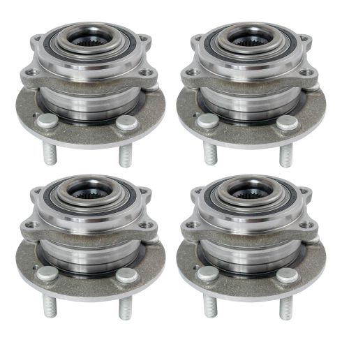 Hyundai Kia Front & Rear 4 Piece Wheel Bearing & Hub Assembly Set TRQ BHA32987