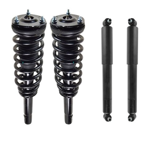Ford Lincoln Mercury Front & Rear 4 Piece Complete Shock Assembly & Shock Absorber Kit TRQ SKA72816