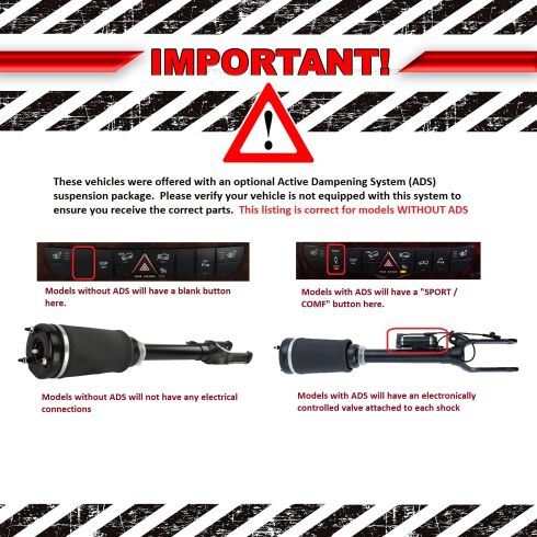 Mercedes Benz Front 3 Piece Air Suspension Kit TRQ PAA80071