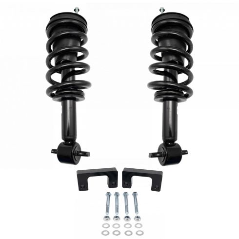 2007-13 Chevrolet GMC Front 2 Piece Shock & Spring Assembly Set with Leveling Kit TRQ Performance SCA28748