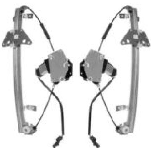 Dodge Dakota Durango Rear Driver & Passenger Side Power 2 Piece Power Window Motor & Regulator Assembly Set TRQ WRA50201