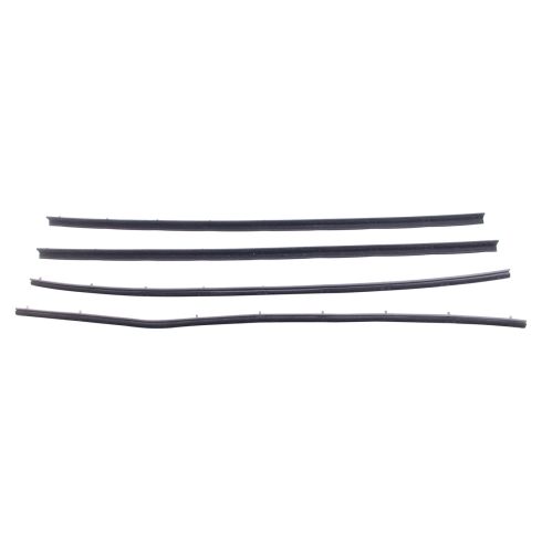 1970-71 Ford Maverick Driver & Passenger Side Inner & Outer 4 Piece Door Window Belt Weatherstrip Kit Fairchild Automotive KF2074