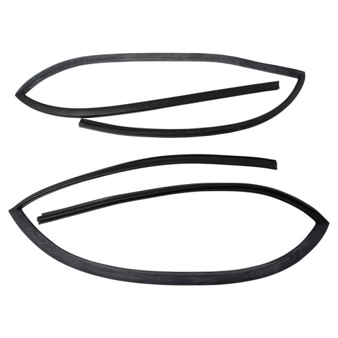 1966-77 Ford Bronco Driver & Passenger Side Upper 2 Piece Door Weatherstrip Seal Kit TRQ WSA48476