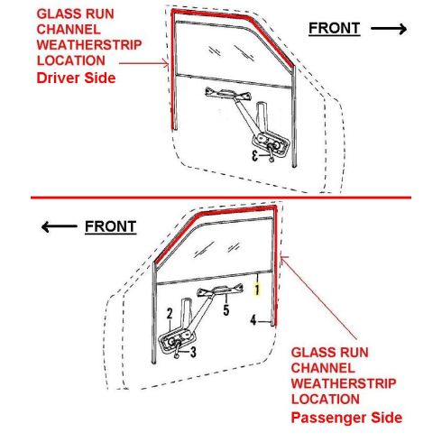 Dodge Dakota Front Driver & Passenger Side Window Glass Run Channel 2 Piece Set Fairchild Automotive 1AWSK00251
