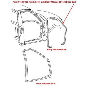 Ford F150 F150 Heritage F250 Front Body Mounted Door Weatherstrip Seal 2 Piece Set