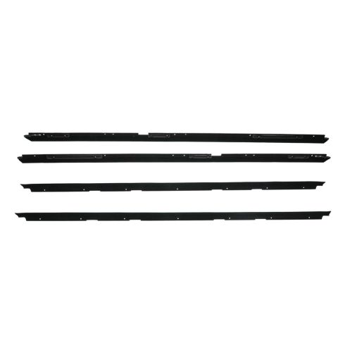 1981-88 Chevrolet Monte Carlo with Chrome Bead without Molding Front Driver & Passenger Side Inner & Outer 4 Piece Window Sweep Set Fairchild Automotive KG2043