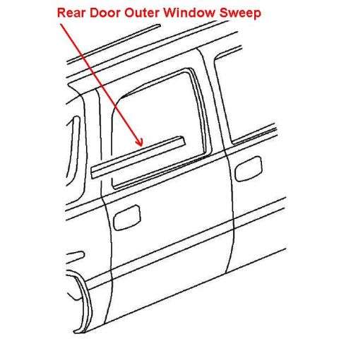 Chevrolet GMC Cadillac Rear Passenger Side Window Sweep Fairchild Automotive G2092