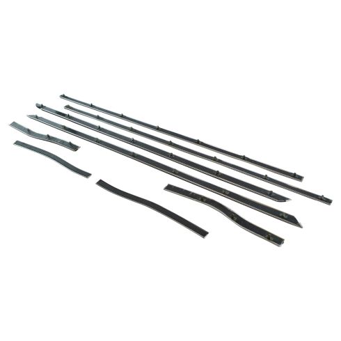 1965-66 Ford Mustang Front & Rear Inner & Outer 8 Piece Window Sweep Set Fairchild Automotive KF2077