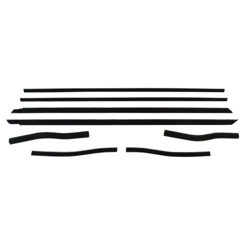 1965-66 Ford Mustang Front & Rear Inner & Outer 8 Piece Window Sweep Set Fairchild Automotive KF2077