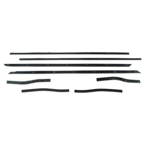 1965-66 Ford Mustang Front & Rear Inner & Outer 8 Piece Window Sweep Set Fairchild Automotive KF2077