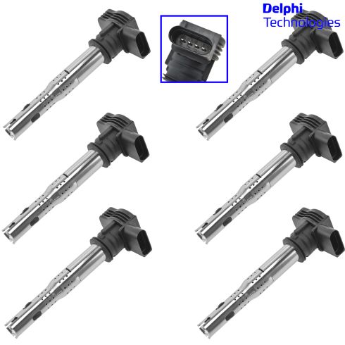 2011-15 Audi Q5 L4 2.0L Turbo 6 Piece Ignition Coil Set Delphi DEERK00061