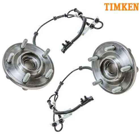 Dodge Ram VW Chrysler Front Driver & Passenger Side 2 Piece Wheel Bearing & Hub Assembly Set Timken TKSHS00597