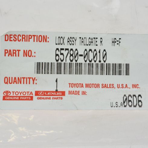 2000-06 Toyota Tundra Passenger Side Tailgate Latch Toyota OEM 65780-0C010